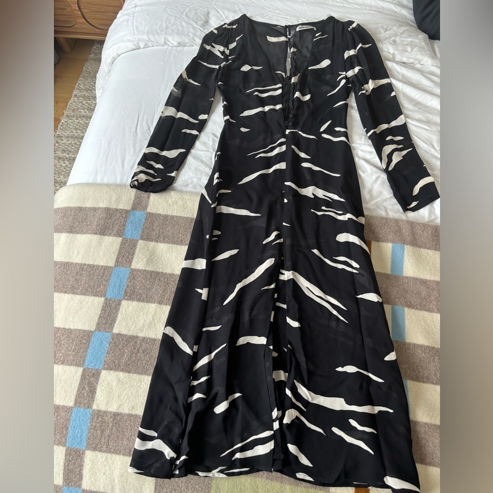 Reformation Sammy Animal Print Midi Button Dress Size 0